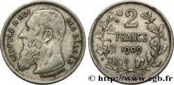 BELGIQUE 2 Francs Léopold II légende française 1909