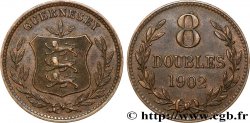 GUERNSEY 8 Doubles armes du baillage de Guernesey 1902 Heaton