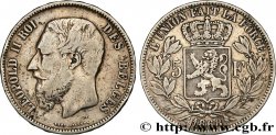 BELGIQUE 5 Francs Léopold II 1868