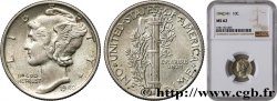 ÉTATS-UNIS D AMÉRIQUE 1 Dime Mercury 1942 over 1941 1942 Philadelphie SUP62 NGC