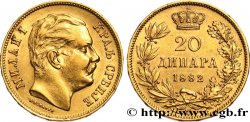 SERBIA 20 Dinara Milan IV Obrenovic 1882 Vienne