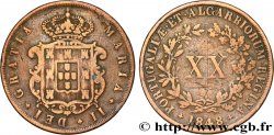 PORTUGAL 20 Reis Marie II 1848