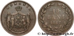 ROUMANIE 10 Bani armes 1867 Watt & Co