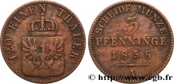 GERMANY - PRUSSIA 3 Pfenninge Royaume de Prusse écu à l’aigle 1858 Berlin