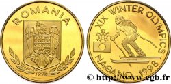 ROMANIA Piéfort 100 Lei Proof Jeux Olympiques d’hiver de Nagano - Ski de descente 1998