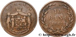 ROMANIA 10 Bani armes 1867 Watt & Co