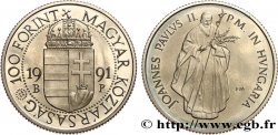 HUNGARY 100 Forint Proof Visite du pape Jean-Paul II 1990 Budapest