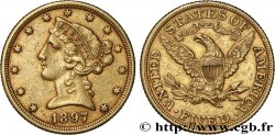 ORO, PALLADIO E PLATINO: INVESTIMENTI 5 Dollars Liberty 1897 Philadelphie
