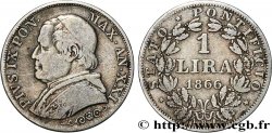 VATICANO E STATO PONTIFICIO 1 Lira Pie IX type grand buste an XXI 1866 Rome