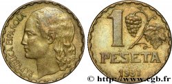 ESPAGNE 1 Peseta monnayage républicain 1937 Castellón de la Plana