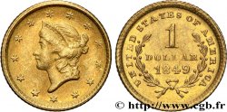 UNITED STATES OF AMERICA 1 Dollar Or  Liberty head , 1er type 1849 Philadelphie