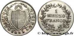 SUISSE - CANTON DU TESSIN 1 Mezzo Franco (1/2 Franc) 1835 