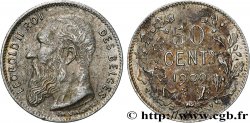 BELGIQUE 50 Centimes Léopold II légende en français 1909  TTB+