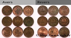 ÖSTERREICH Lot de neuf pièces de 1 Kreuzer n.d. Vienne