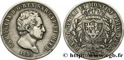 ITALIE - ROYAUME DE SARDAIGNE - CHARLES-FÉLIX 5 Lire  1830 Gênes TTB