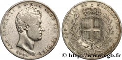 ITALY - KINGDOM OF SARDINIA 5 Lire Charles Albert 1844 Gênes