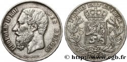 BELGIQUE 5 Francs Léopold II 1865 