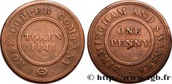 BRITISH TOKENS 1 Penny Birmingham (Warwickshire), Birmingham and Swansea, Rose Copper Company, rose 1811