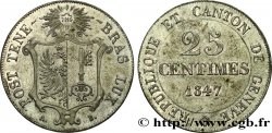 SWITZERLAND - REPUBLIC OF GENEVA 25 Centimes 1847 