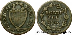 SUISSE - CANTON DU TESSIN 3 Soldi 1835