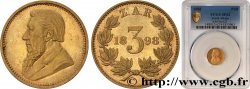 SOUTH AFRICA Épreuve en or 3 Pence Kruger  1898  MS62 PCGS