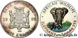 ZAMBIE 5000 Kwacha éléphants 1999 