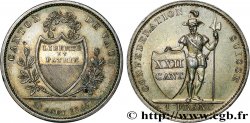 SUISSE - CANTON DE VAUD 1 Franc avec dorure 1845 Lausanne