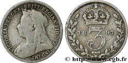 ROYAUME-UNI 3 Pence Victoria buste du jubilé 1897