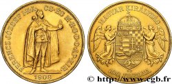 HUNGARY 100 corona en or, refrappe 1908 Kremnitz