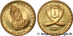 GUINÉE ÉQUATORIALE 250 Pesetas Proof Mains en Prière de Dürer 1970  BE