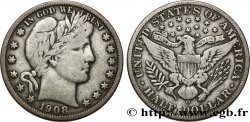 UNITED STATES OF AMERICA 1/2 Dollar Barber 1908 Nouvelle-Orléans - O