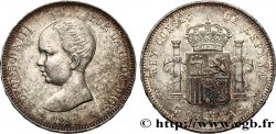 ESPAGNE - ROYAUME D ESPAGNE - ALPHONSE XIII 5 Pesetas 1er type 1891 Madrid TTB+/SUP
