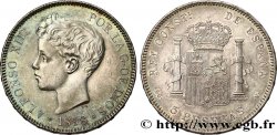 ESPAGNE - ROYAUME D ESPAGNE - ALPHONSE XIII 5 Pesetas 3e type 1898 Madrid SUP