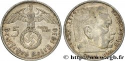 ALLEMAGNE 5 Reichsmark Maréchal Paul von Hindenburg 1938 Berlin