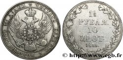 POLOGNE - ROYAUME DE POLOGNE - NICOLAS Ier 10 Zlote 1 1/2 Rouble 1835 Varsovie TTB