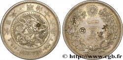JAPON 1 Yen type II dragon an 16 Meiji avec contremarques (1883) 