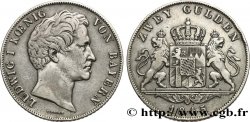ALLEMAGNE - ROYAUME DE BAVIÈRE - LOUIS Ier 2 Gulden  1845 Munich TTB