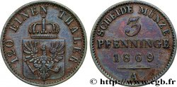 GERMANY - PRUSSIA 3 Pfenninge 1869 Francfort