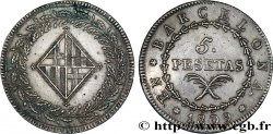 SPAIN - FRENCH OCCUPATION OF BARCELONA 5 Pesetas 1809 Barcelone AU/AU