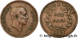 SARAWAK 1 Cent Rajah C.V. Brooke 1927 Heaton - H TB+