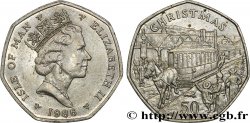 ISLE OF MAN 50 Pence Noël 1986 Pobjoy Mint
