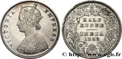 INDES BRITANNIQUES 1/2 Roupie Victoria 1882 Calcutta TTB+