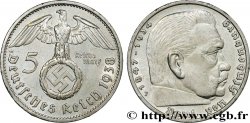 ALLEMAGNE 5 Reichsmark Maréchal Paul von Hindenburg 1938 Stuttgart