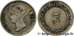 MALAISIE - ÉTABLISSEMENTS DES DÉTROITS 5 Cents Victoria 1901 Bombay