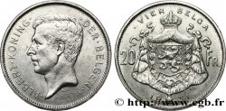 BELGIQUE 20 Francs - 4 Belga Albert Ier légende Flamande position B 1931