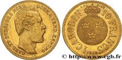 SUÈDE 1 Carolin ou 10 Francs or Charles XV 1868 Stockholm