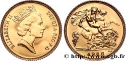 ROYAUME-UNI 1/2 Souverain Proof Élisabeth II 1986 Royal Mint, Llantrisant