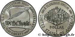 UNITED STATES OF AMERICA 1 Dollar Bicentennaire de la constitution 1987 Philadelphie