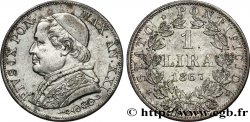 ITALIE - ÉTATS DU PAPE - PIE IX (Jean-Marie Mastai Ferretti) 1 Lire an XXII 1867 Rome TTB+