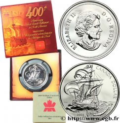 CANADA 1 Dollar Elisabeth II  Commémoration du premier comptoir français 2004  BU